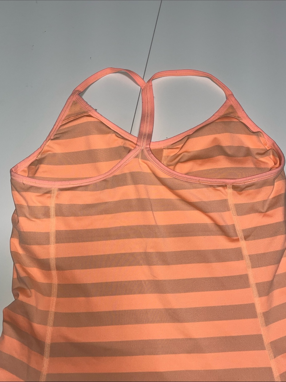 Nike Dry Fit Peach and Brown Striped Performance Tank - Picture 4 of 7